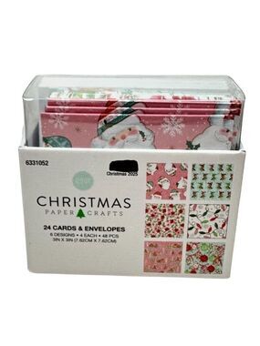 Christmas Yuletide Paper Mini Cards Envelope Set 24 Pcs 3x3 Hobby Lobby Coquette